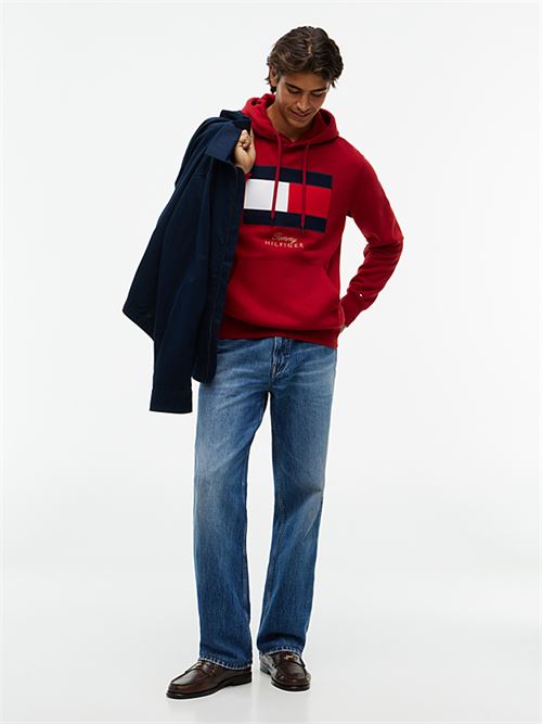 gifting flag fleece hoodie TOMMY HILFIGER | MW0MW45189XLD